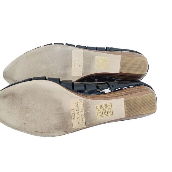 Jeffrey Campbell Muscatel Ballet Flats 8‎ Black Patent Leather Strappy Slip-On - Picture 9 of 9